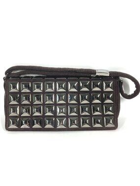 Chanel Shoulder Bag CC Logo Ice Cube Knit Brown